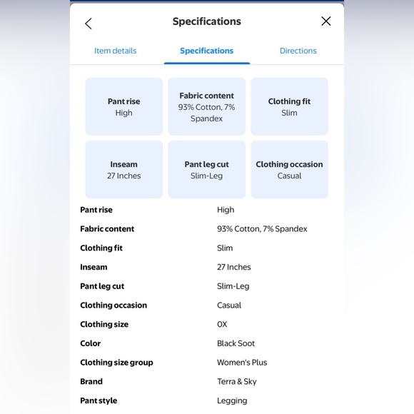 4 pairs 0x/14W Terra & Sky black leggings - Picture 7 of 7